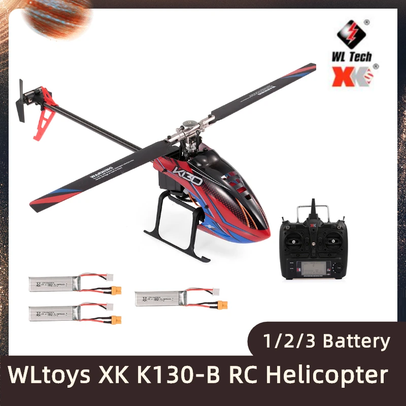 WLtoys XK K130-B RC вертолет бесщеточный 3D 6G Flybarless S-FHSS трюковой 9200KV 1308 мотор с 1/2/3 батареей
