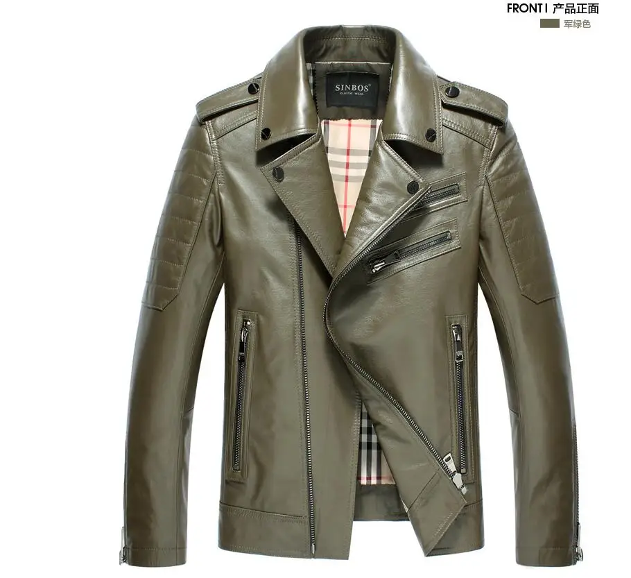 Европейская и американская Мужская искусственная кожа овечья тонкая кожаная