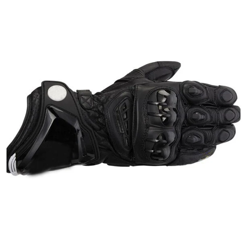 

White Black Motorcycle Scooter Street Moto Rider Motocross Leather Gloves