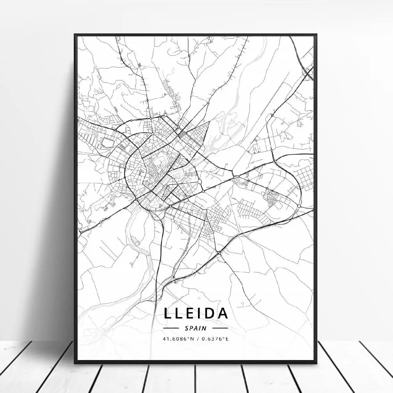 Lleida Toledo Logrono Vigo Murcia Burgos испанский холст художественная карта постер|Рисование и