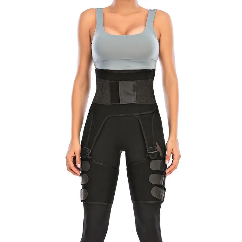 3 in 1 Burn Fat Neoprene Heat Compress Slimming Belt Women Push Up Butt Sweat Slim Waist Trainer Thigh Trimmer Leg Shapers