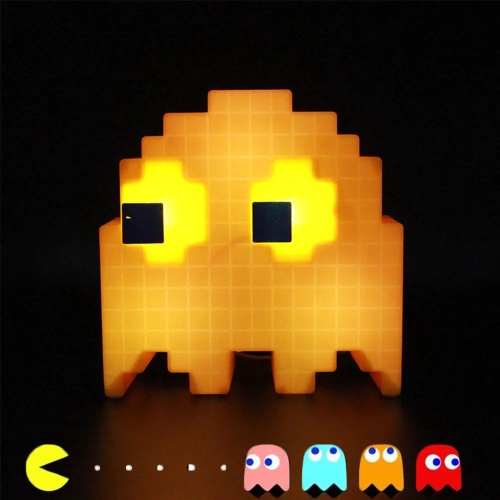 Детская светодиодный ночной Светильник игра Pacman 7 цветов Chnage USB мультфильм