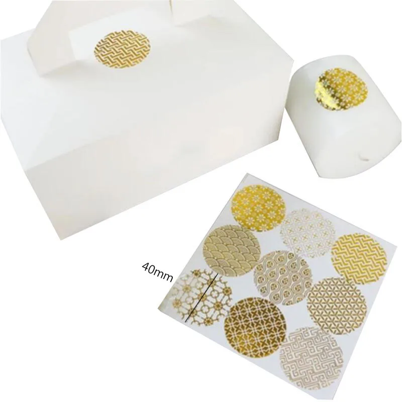 90 pcs per pack 120 шт./лот, круглые, бронзовые, черные, ручной работы, для упаковки тортов, уплотнительные этикетки, наклейки для выпечки, сделай сам, вечерние, Подарочная коробка, наклейки s - Цвет: 90 pcs per pack
