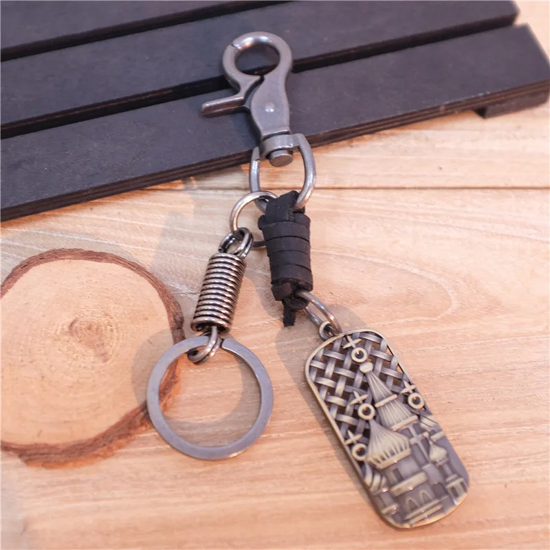 Новый Плетеный брелок для ключей из кожи ручной работы DIY Подвеска автомобиль