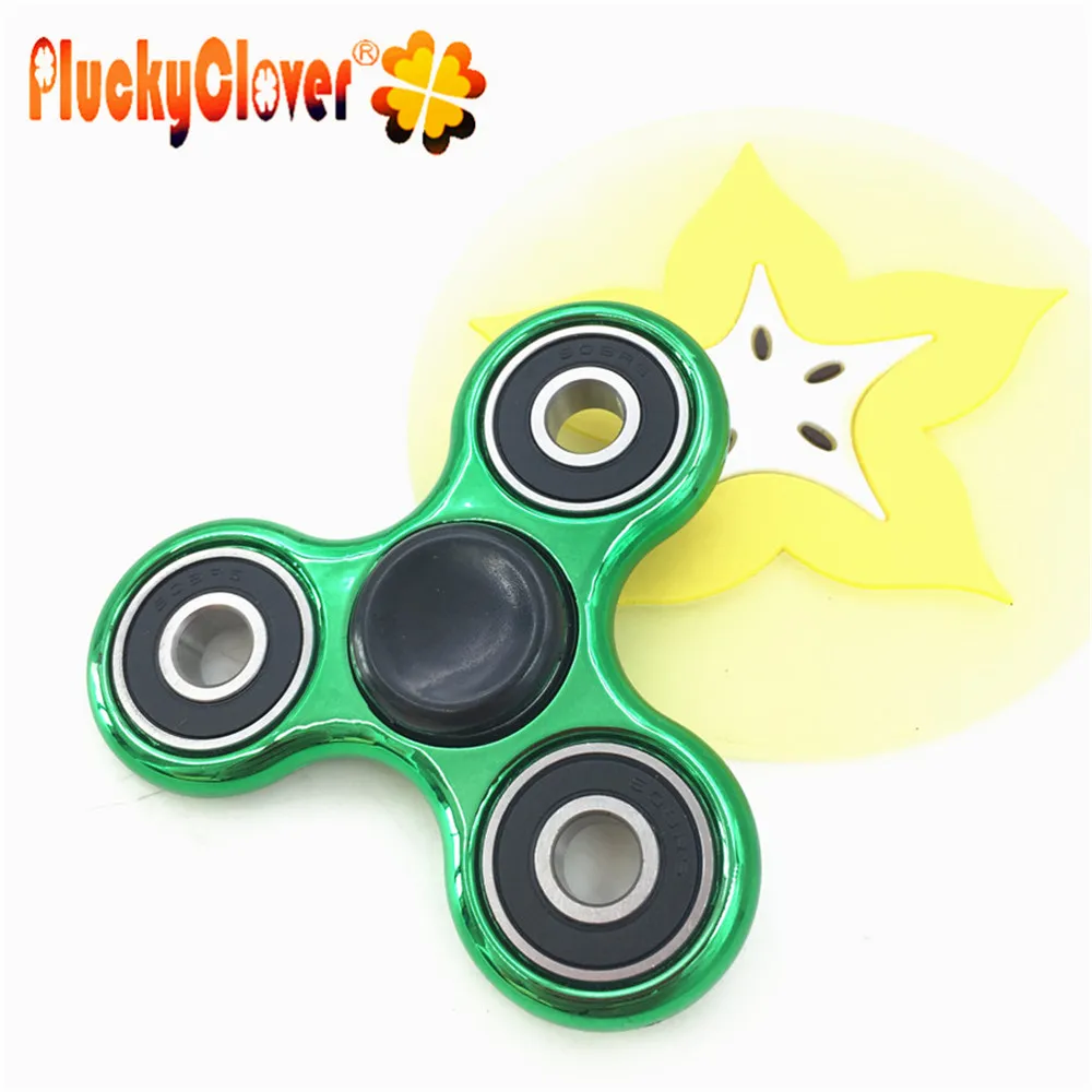 1 pc ABS Fidget Spinner Green Electroplate Finger Toy Hand Gyro Kids Toys Adult Gift Boy Girls