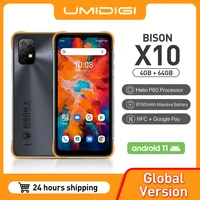 UMIDIGI BISON X10 Rugged Smartphone IP68 64GB 128GB NFC 20MP Triple Camera 6150mAh Phone Global Version