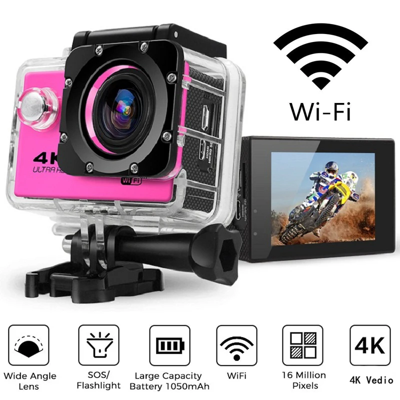 Оригинальная уличная мини Экшн-камера Ultra HD 4K/30fps с Wi-Fi и дистанционным