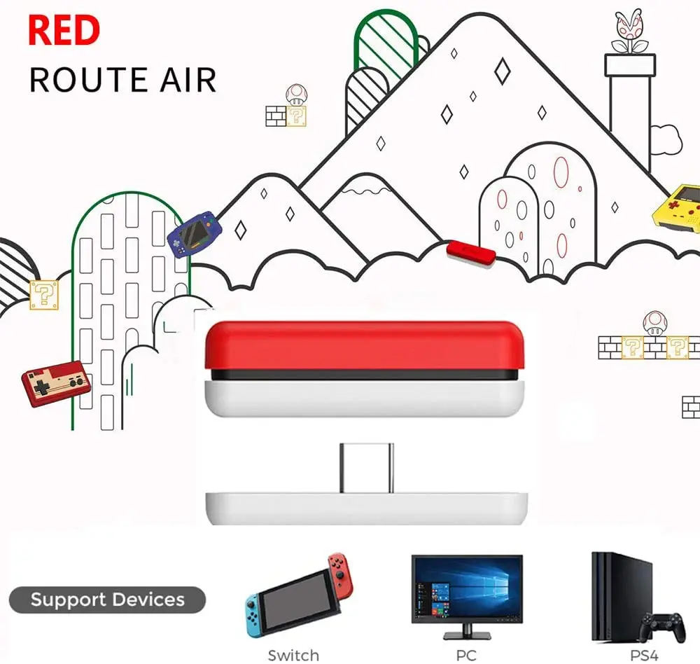 Передатчик Аудио Nitend с Bluetooth адаптер низкой задержкой для Nintendo Switch Lite PC PS4