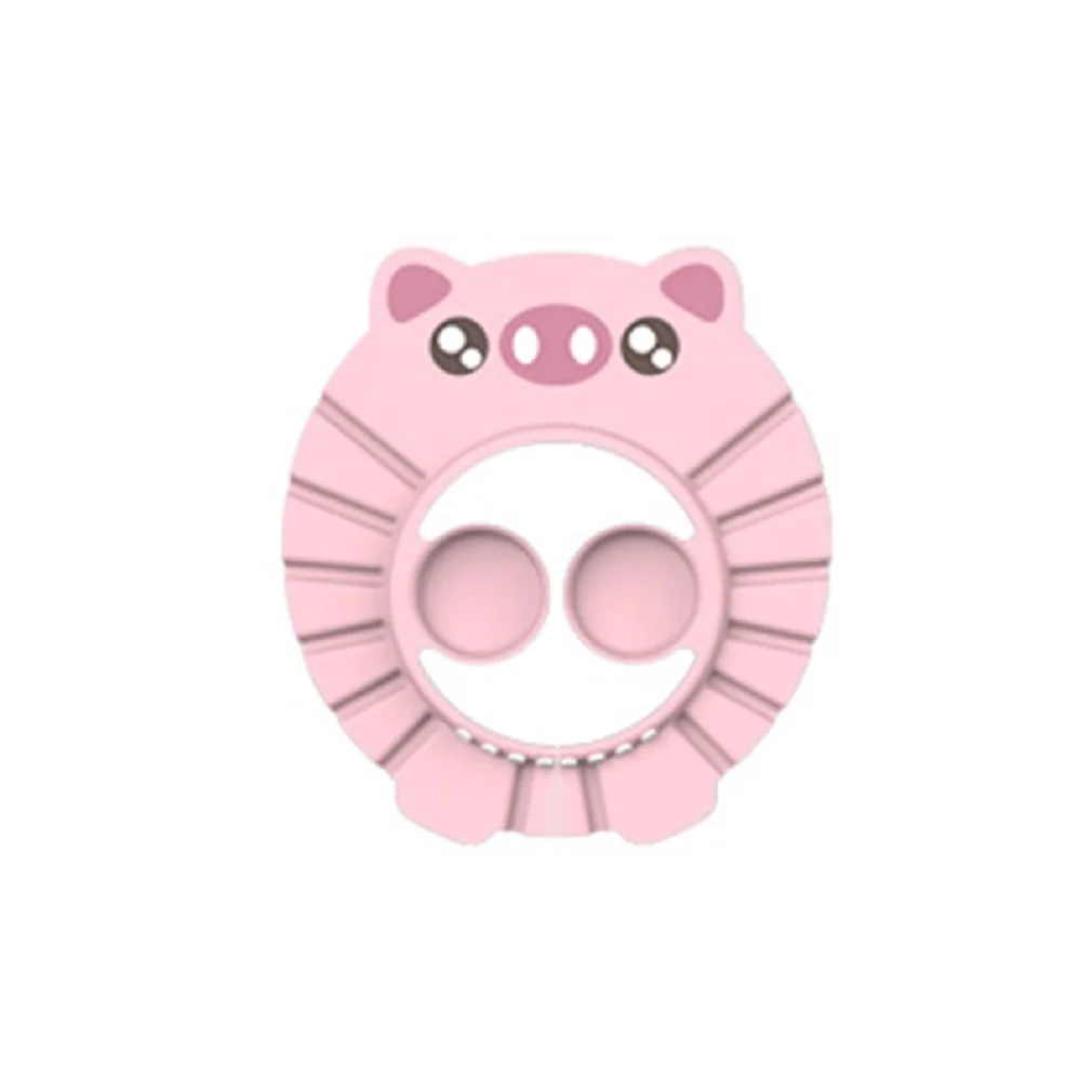 Pink pig Детский шампунь для детей, регулируемый головной убор для душа, мягкая шапочка для купания, ушные волосы, водонепроницаемый экран - Цвет: Pink pig