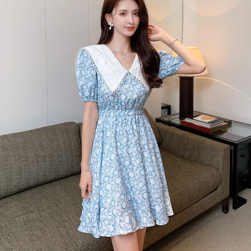 

Женский винтажный Шифоновый Сарафан в стиле бохо, элегантный облегающий пляжный мини-сарафан с цветочным принтом и коротким рукавом в стил...