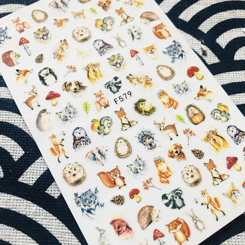 F533 лиса серии LICEDESIGNS стикеры 3D на ногти Nail Art Наклейка шаблон инструмент для ногтевого дизайна украшения - Цвет: F-579