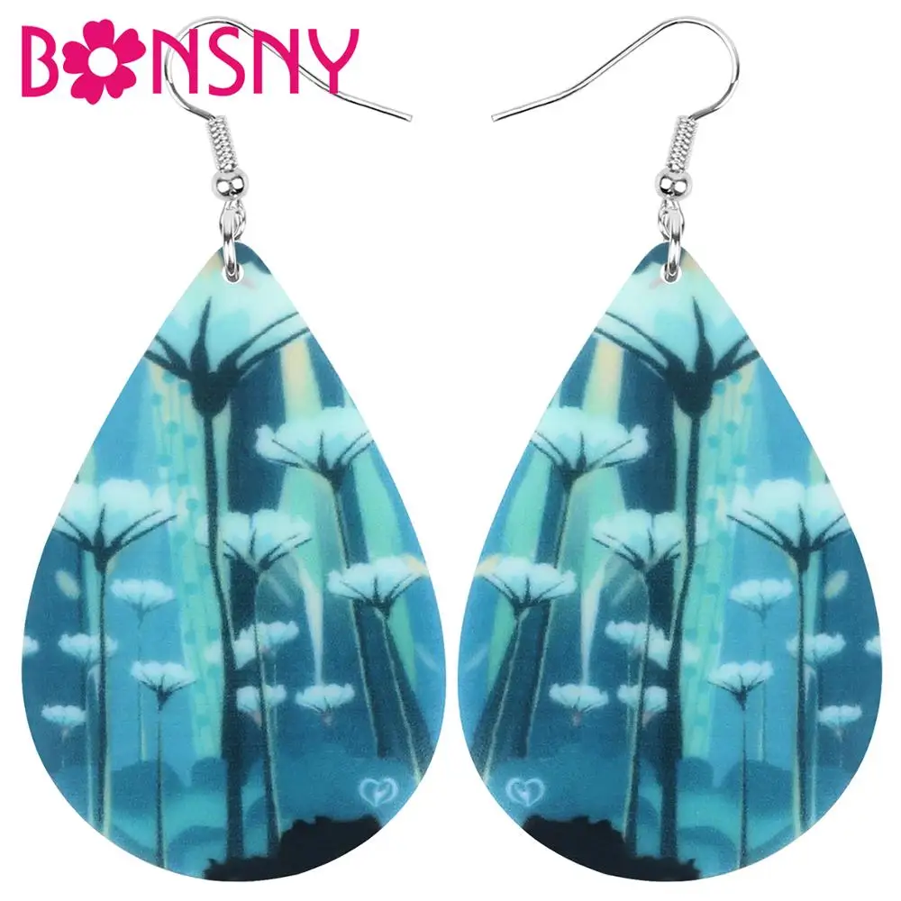 Акриловые каплевидные аниме-подвески Bonsny в виде цветка ювелирные изделия для