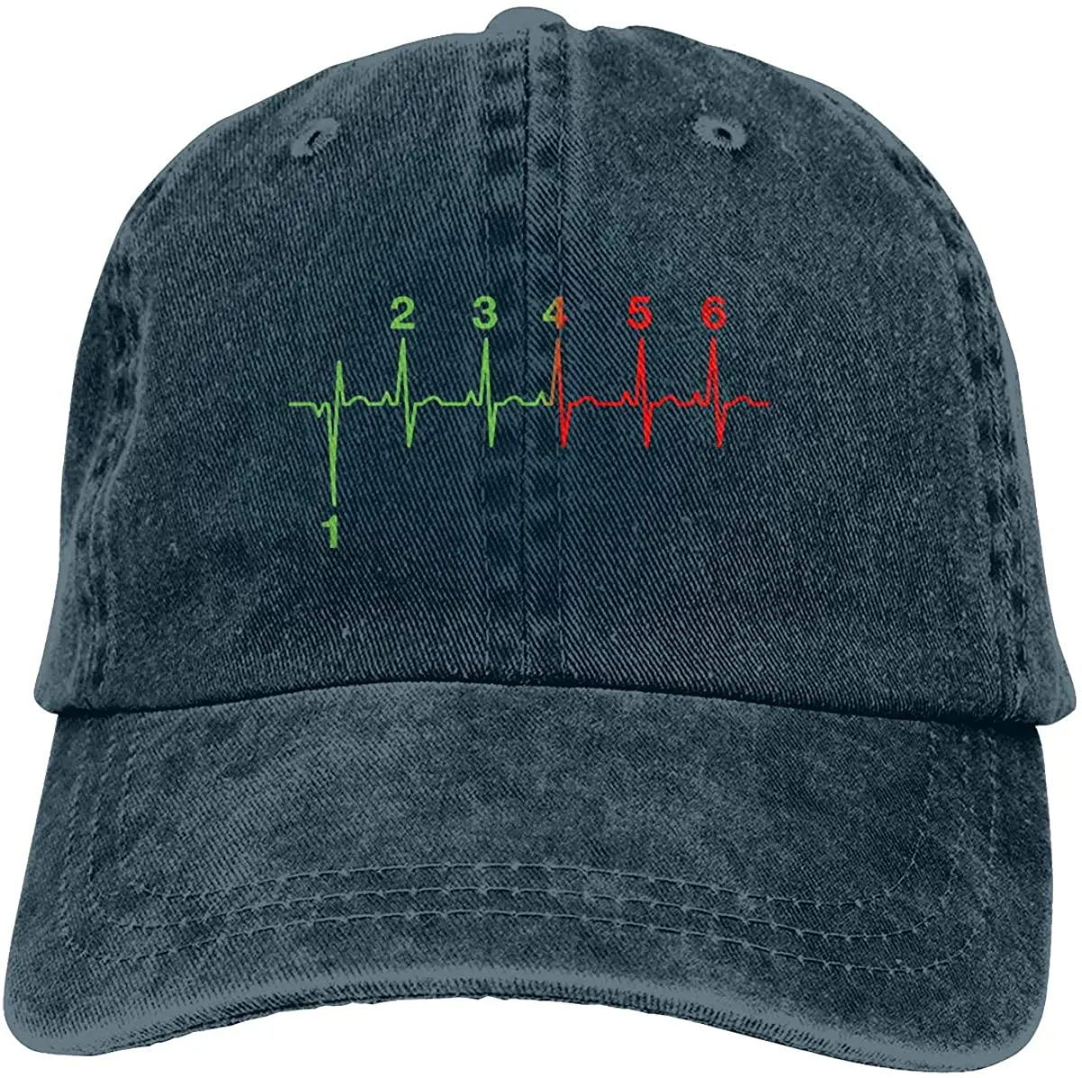 

Heartbeat Number Denim Hat Adjustable Plain Cap Baseball Caps