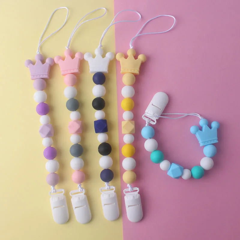 Handmade Silicone Pacifier Chains BPA Free Teething Holder Baby Teether For Teeth Eco-friendly Clips Chain | Мать и ребенок