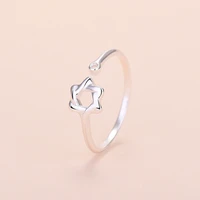 silver star ring female fashion geometric simple hot sale opening adjustable ring young womens ring