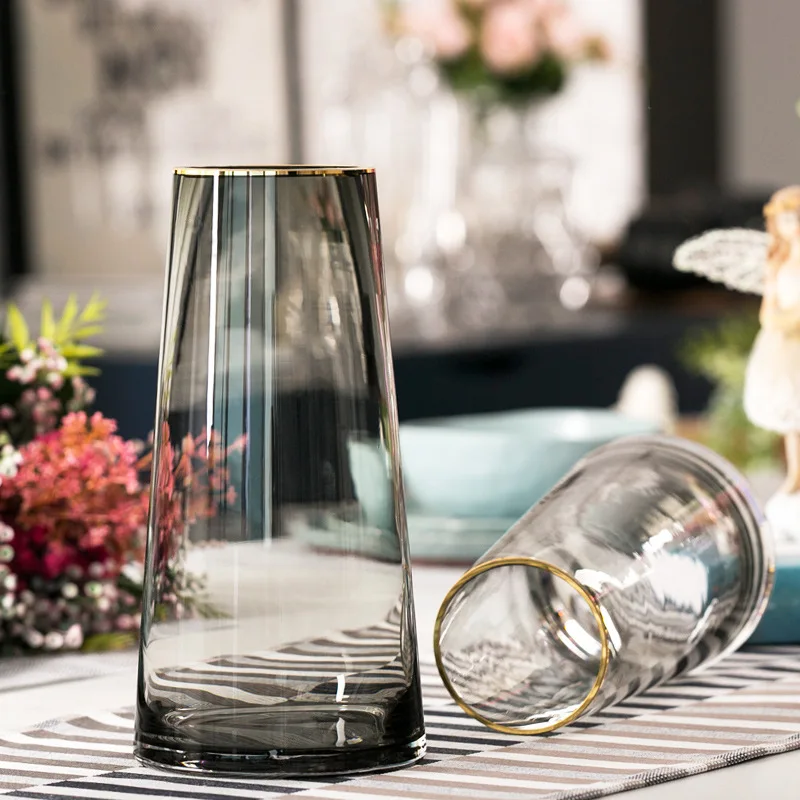 

Simple Glass Woonkamer Flower Ware Home Vase Wedding Decoration Accessories Modern Flower Decoratives Terrarium Vasos