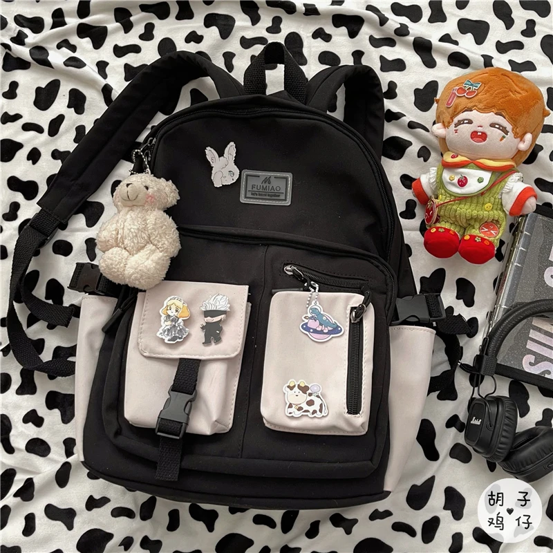 

YJ845 2021 new Retro tooling large capacity backpack male Korean schoolbag girl student backpack