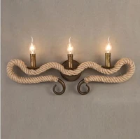 hemp rope wall lamp industrial wind creative corridor antique wall lamp bedside personalized wall hanging lamp