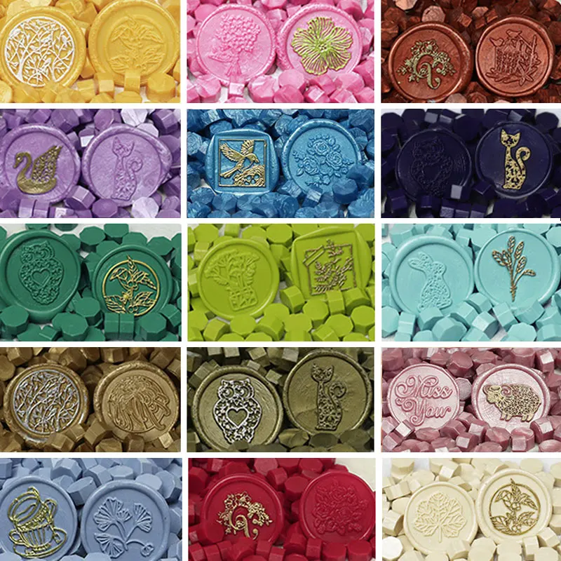 

100pcs Sealing Wax Seal Beans Stamp Beads for Vintage Craft Envelope Wedding Wax Seal Ancient Sealing Wax Stamp Making Tools
