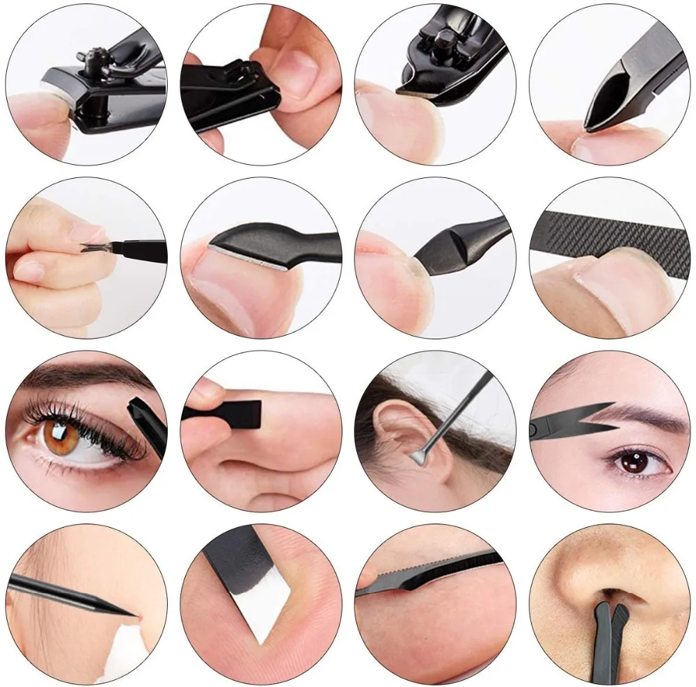 

16Pcs In 1 Professional Nail Clippers Set Stainless Steel Nail Cutter Manicure Tools Kit Nail Scissor Trimmer Set For Nail Care