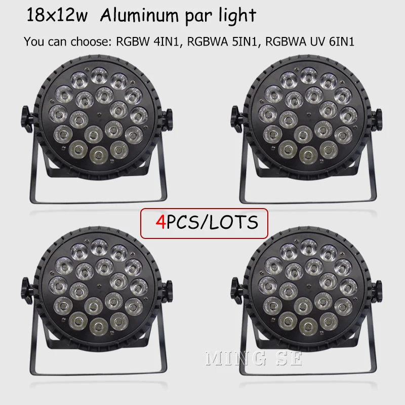 Алюминиевая СВЕТОДИОДНАЯ сценическая лампа 4 шт./лот s 18x12 Вт RGBW в 1 праздничный
