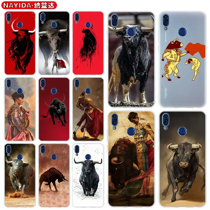 

Silicone Soft Silicone Case For Huawei Honor 30 20 10 7a Pro 9 9X Lite 30a 9a 8a 8X 10i 20i Cover bull fight