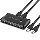 KVM-переключатель USB 2,0, переключатель, 2 порта, совместное использование 4 устройств, USB 2,0 для клавиатуры, мыши, сканера, принтера, Kvm-переключатель, концентратор