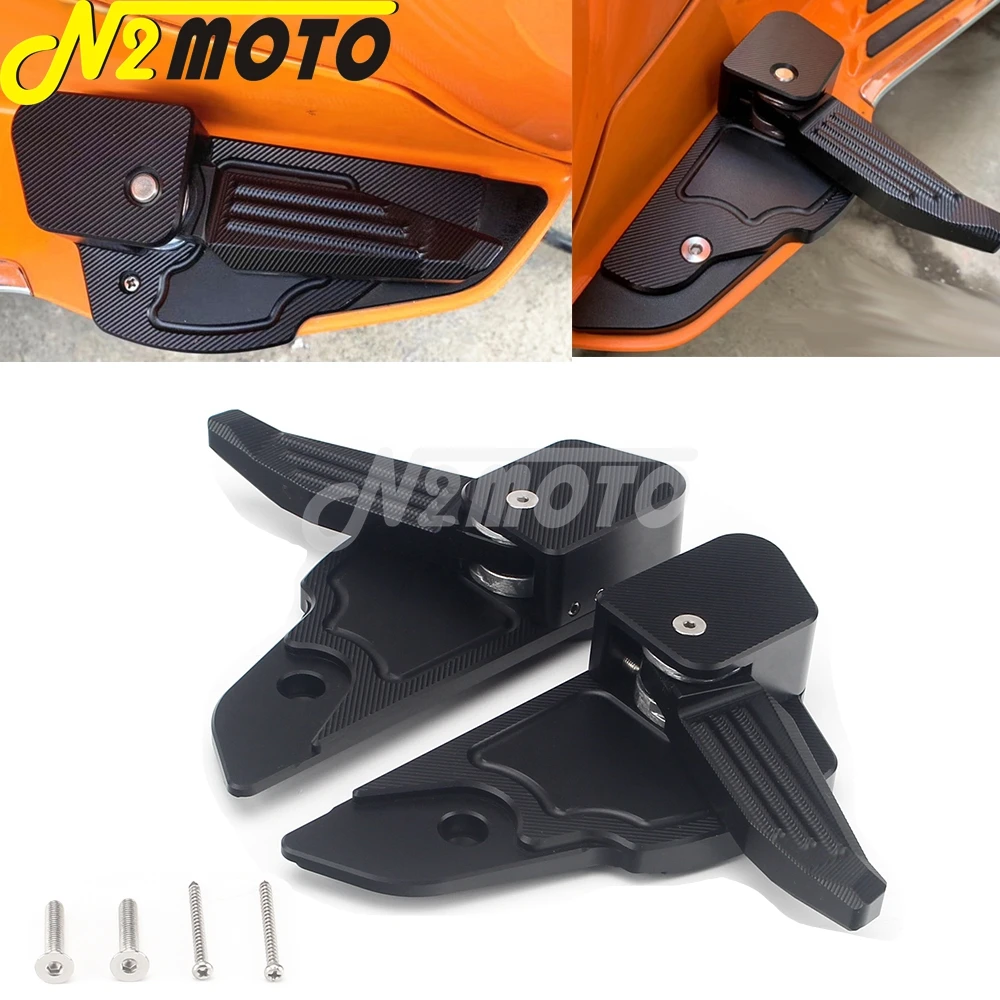 

1 пара колышек для ножек мотоцикла CNC, алюминиевая регулируемая искусственная черная Напольная доска для SPRINT Primavera Prima 125 150