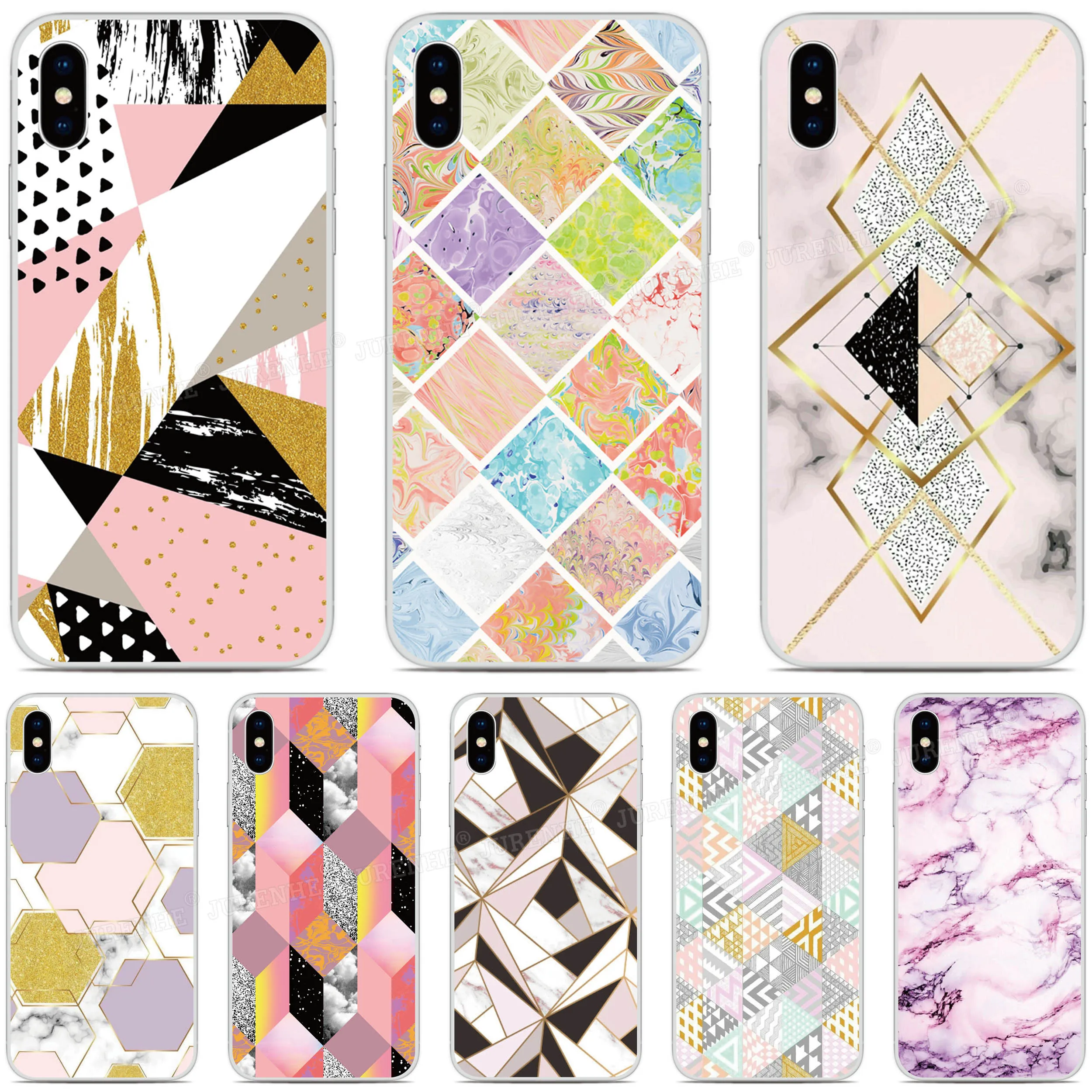 Geometric Marble Silicone Cover For Umidigi Bison A7S A3X A3S F2 F1 Play X One Max A5 A3 A7 S3 S5 A9 Pro Power 3 Phone Case | Мобильные