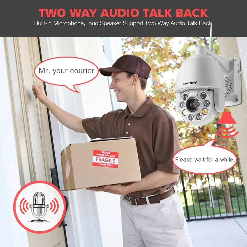 Wifi Беспроводная PTZ ip-камера 5MP Super HD 5x оптический зум двухстороннее аудио наружное