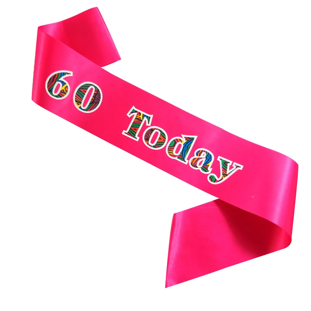 

3pcs Hot pink ribbon Birthday sash satin fabric anniversary adult ceremony 18 21 30 40 50 60 today fashion zebra printing