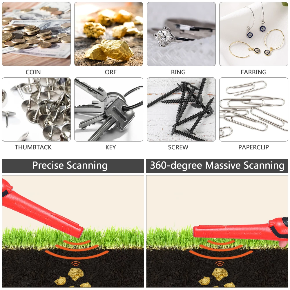 Ручной металлоискатель водонепроницаемый Высокочувствительный подводный