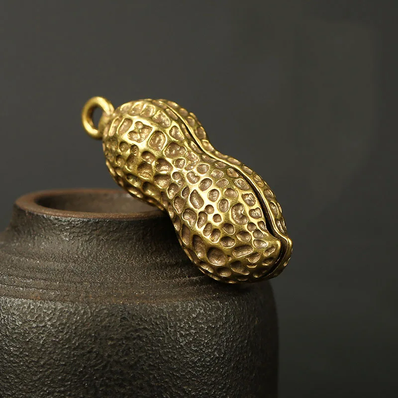 Медные мужские металлические брелоки в форме арахиса автомобильные аксессуары