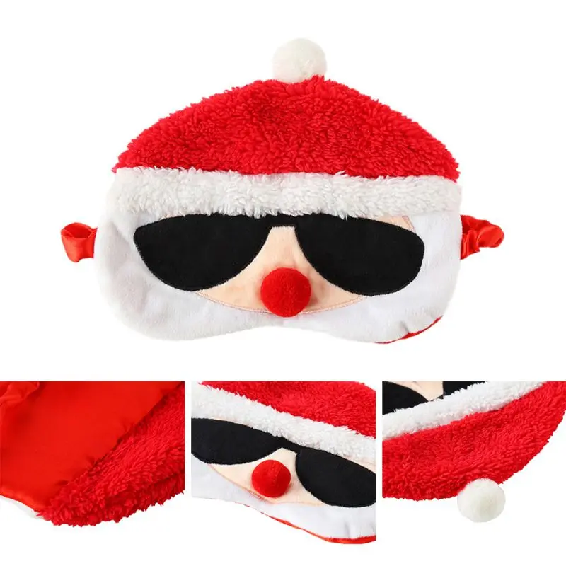 

Santa Claus Sleep Blindfold Plush Cartoon Deer Christmas Blindfold Personality Funny
