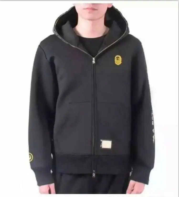 

Bappe Sweatshirt Fashion Brand Embroidered Men's Hooded Casual Cardigan Thin Shark Coat Clothing Jacket with Print