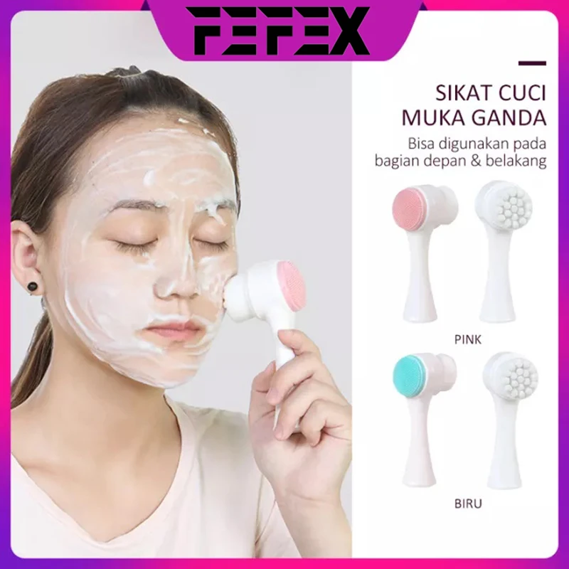 

3D Double Sided Silicone Facial Cleanser Brush Manual Blackhead Removal Brush Facial Cleansing Massage Wash Product