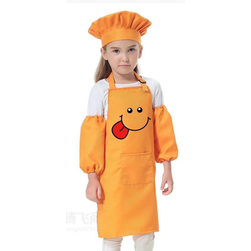 Детский фартук из полиэстера одежда для еды готовки нагрудник выпечки с рисунком