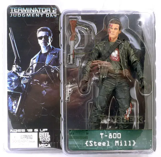Фигурка NECA The Terminator 2 T-800 стальная мельница ПВХ игрушка 7 дюймов 18 см | Игрушки и
