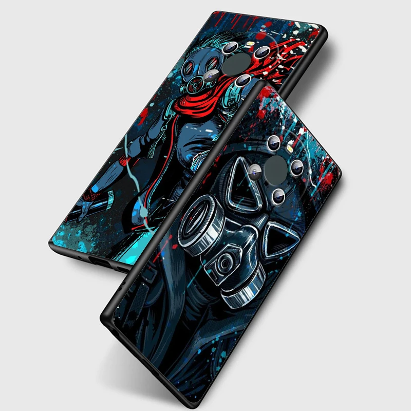 Крутая противогаз смайлик для Huawei Mate 40 30 10 20 X 5G RS Lite P Smart Pro Plus 2018 2019 2020 Z S черный