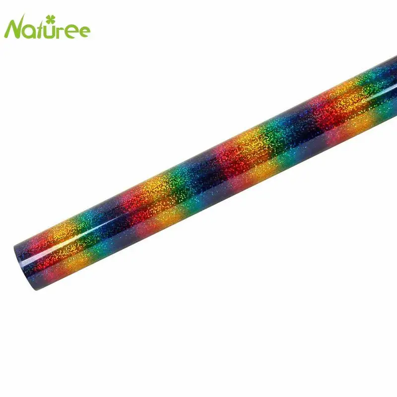 25 см * 1 м ПУ голографическая теплопередача виниловая футболка термопечать утюгом