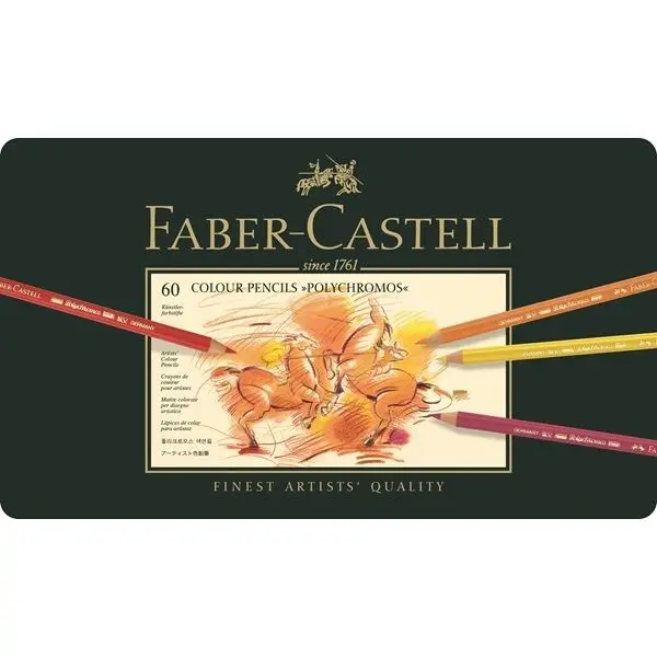 Полихромные цветные карандаши FABER CASTELL 60 наборов жестяной чехол | Канцтовары для