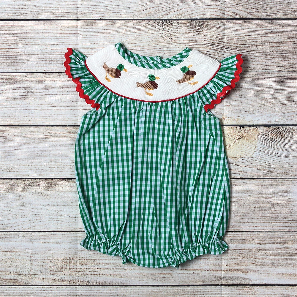 Одежда ручной работы для младенцев с цветочным рисунком темно-зеленая юбка без