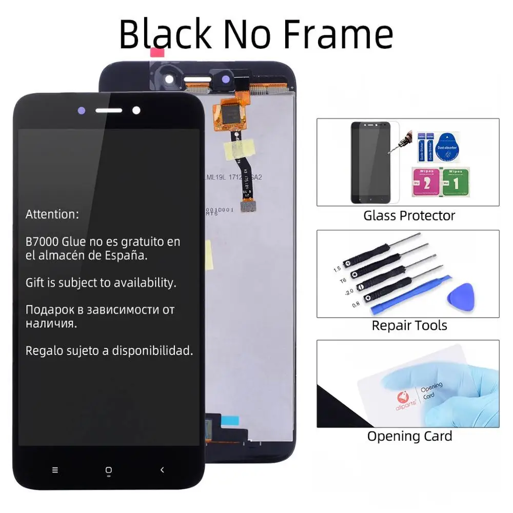 Black No Frame 10-Штрихи Дисплей для Xiaomi Redmi 5A LCD в сборе с тачскрином на рамке 5.0'' черный белый золото - Цвет: Black No Frame