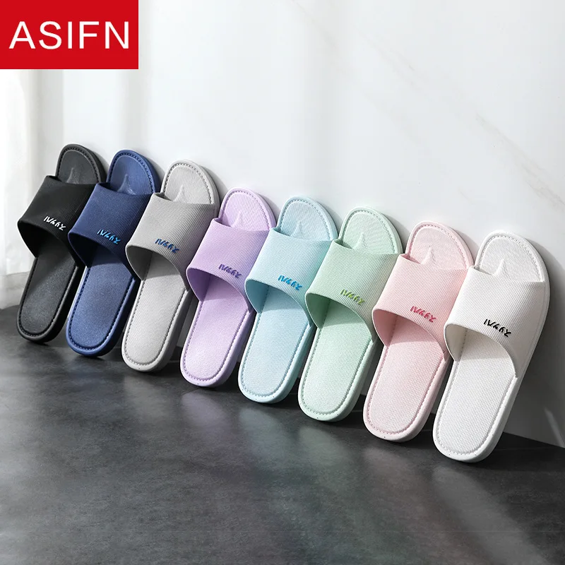 

ASIFN Men Women Slippers Summer Bathroom Casual House Male Slides Indoor Non-slip Home Zapatos De Hombre Flip Flops Shoes Man
