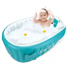 Надувное детское кресло для ванны, сиденье для купания с симпатичным медведем, нескользящее, для бассейна, для малышей, портативная складная раковина для душа