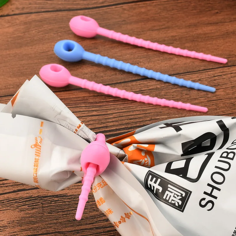 Food Silicone Sealer Clamp Flexible Seal Pour Kitchen Bag Clip Storage Beam Snack Sealing Fresh Wrap Clips | Дом и сад
