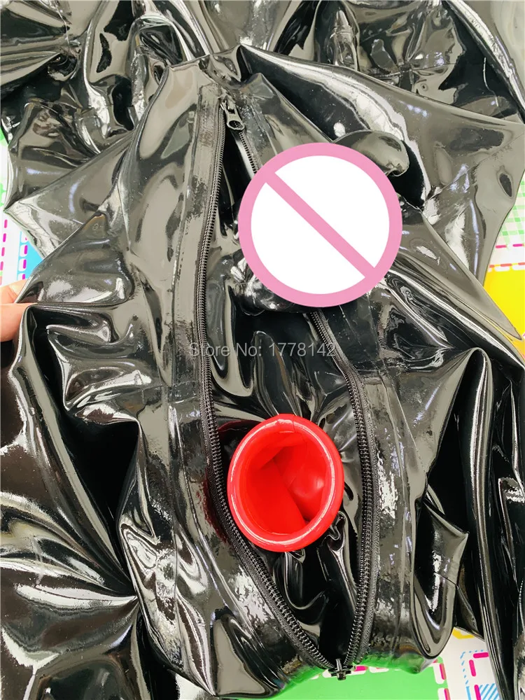 Черный латексный костюм кошки с пальцами полностью закрывающий сетчатые глаза