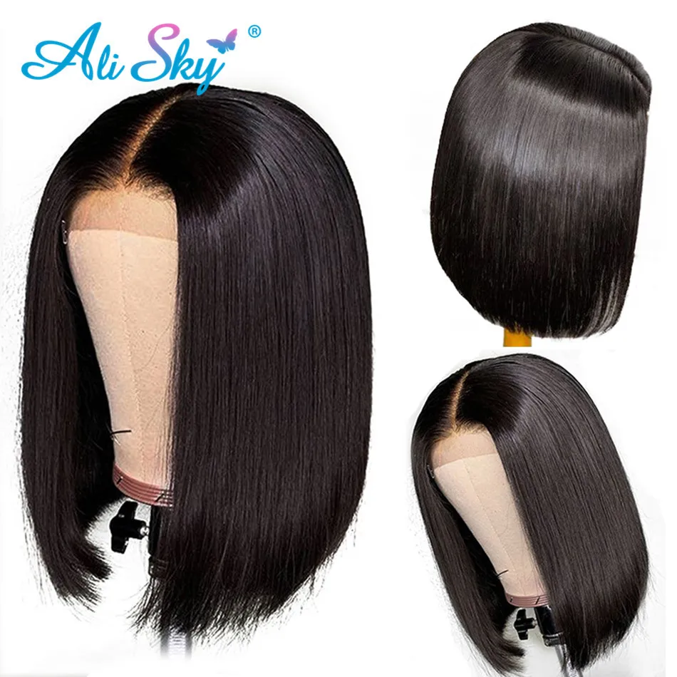 Бразильский парик с прямыми кружевами спереди короткий короткими волосами из