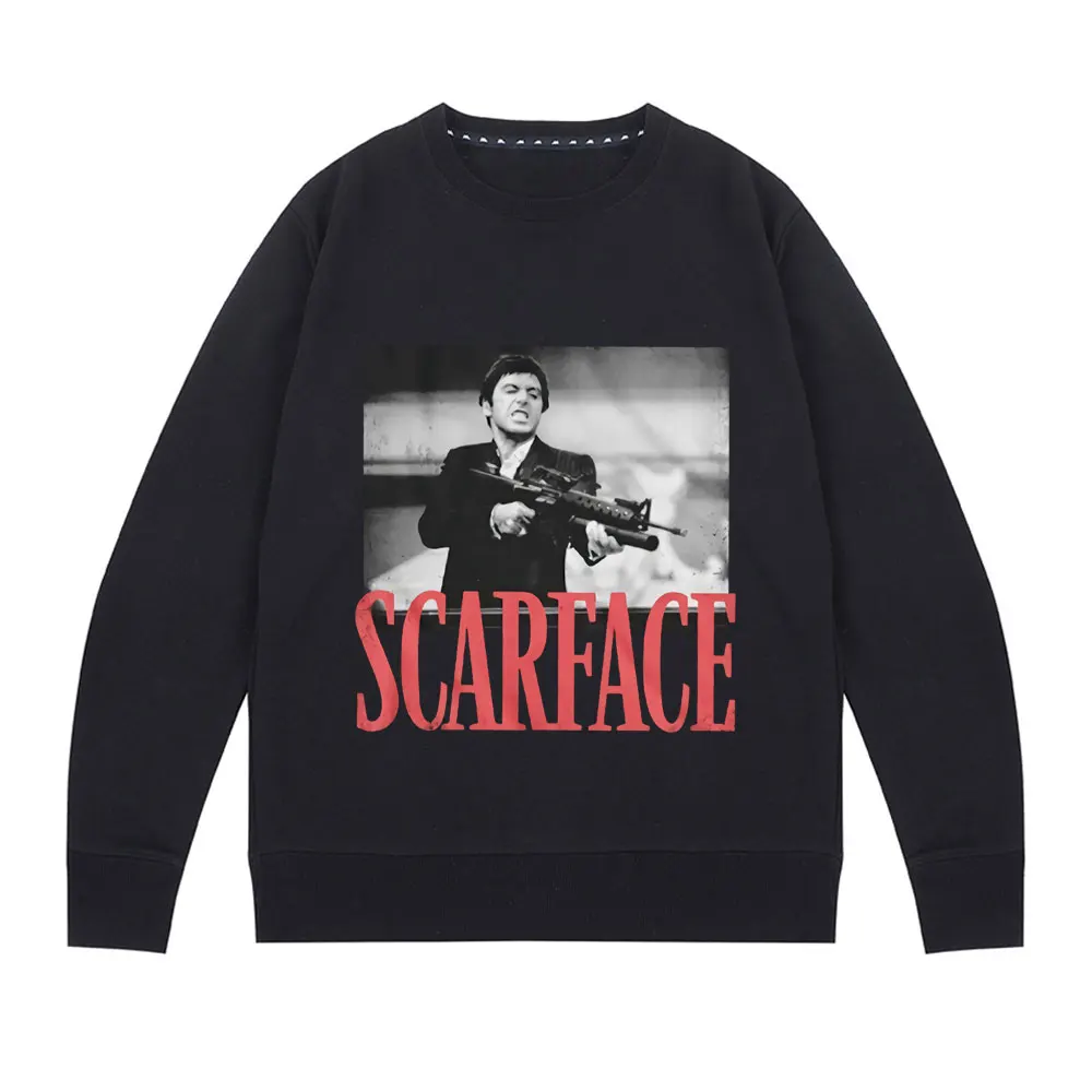 

Scarface Tony Montana Big Guns Little Friend Men Pullover Pacino Gangster Movie Unisex Fashion Harajuku Pullovers Sweatshirt Top
