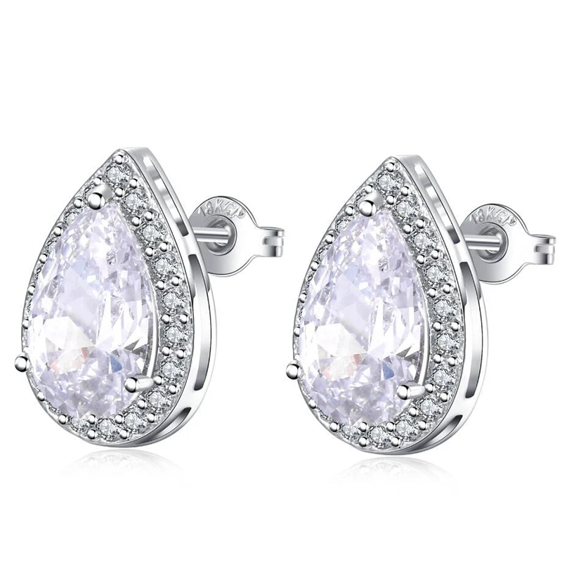 Набор женских ювелирных украшений в форме тренд капли воды ожерелье и серьги с